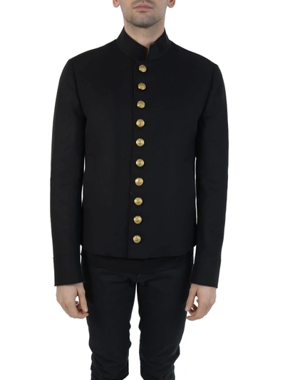Shop Dolce & Gabbana Black Buttoned Jacket In Grey