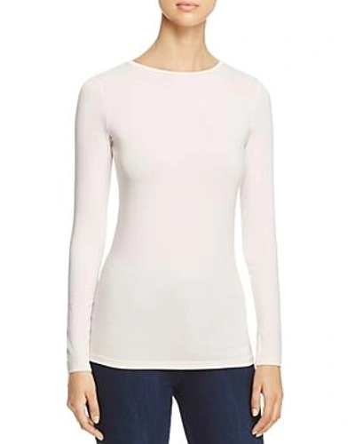 Shop Majestic Crewneck Long Sleeve Tee In Rose