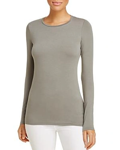 Shop Majestic Crewneck Long Sleeve Tee In Army