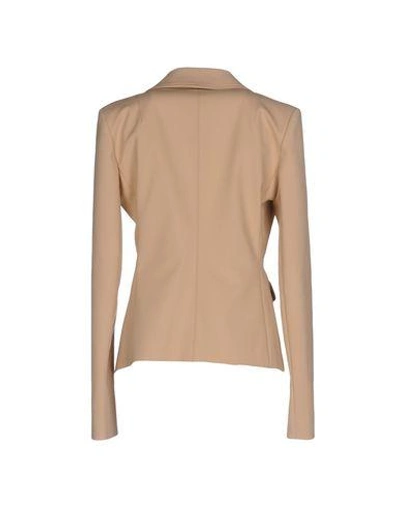 Shop Patrizia Pepe Woman Blazer Sand Size 6 Cotton, Polyamide, Elastane In Beige