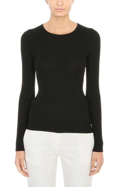 Shop Theory Mirzi Wool Sweater In Black