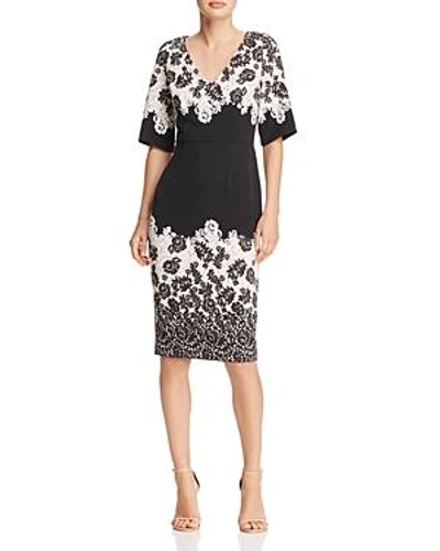 Shop Adrianna Papell Lace Print Sheath Dress In Black Multi