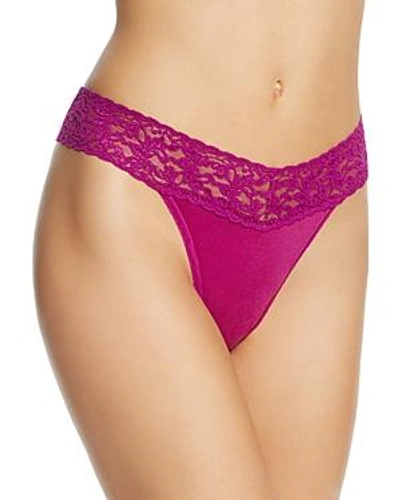 Shop Hanky Panky Cotton With A Conscience Original-rise Thong In Boysenberry