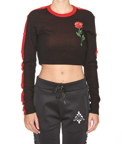 Shop Marcelo Burlon County Of Milan Waknash Top Sweater In Black Red