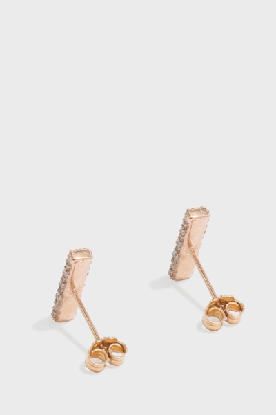 Shop Maha Lozi Short And Fine Earrings In White Stones