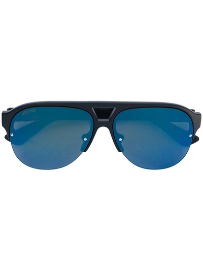 Shop Gucci Half Frame Sunglasses