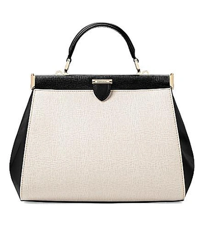 Shop Aspinal Of London Florence Frame Leather Purse In Monochrome