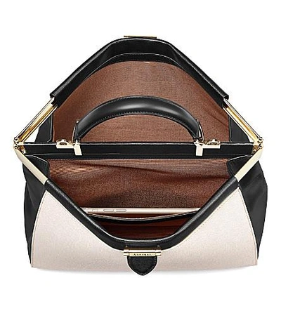 Shop Aspinal Of London Florence Frame Leather Purse In Monochrome
