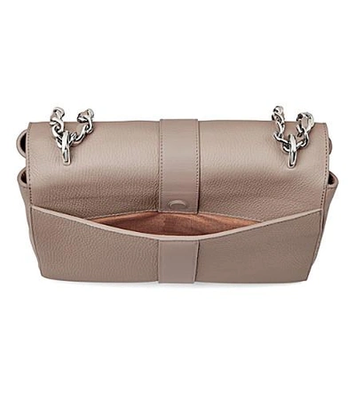 Shop Aspinal Of London Lottie Large Pebble Leather Bag In Taupe