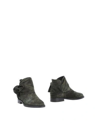 Shop Gianni Marra Ankle Boot In Military Green