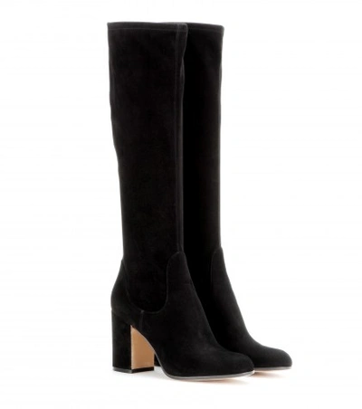 Gianvito Rossi Suede Knee-boots In Llack