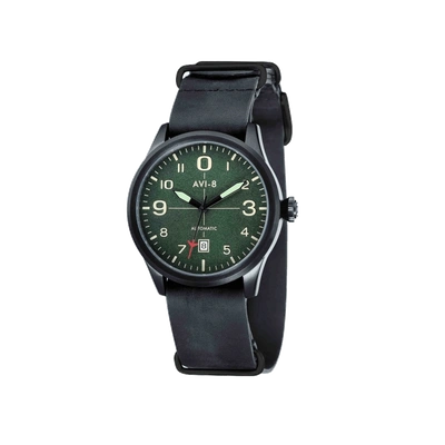 Shop Avi-8 Flyboy Watch In Blk-grn