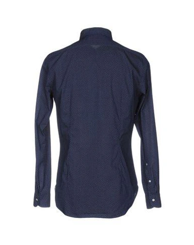 Shop Truzzi Patterned Shirt In Dark Blue
