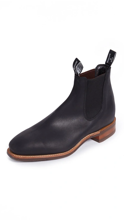 Shop R.m.williams Comfort Rm Distressed Leather Chelsea Boots In Black