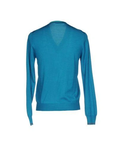 Shop Cruciani Cardigan In Turquoise