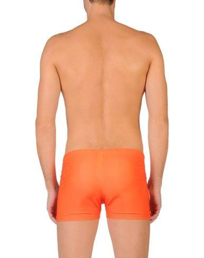 Shop Moschino Swim Swim Shorts In Orange