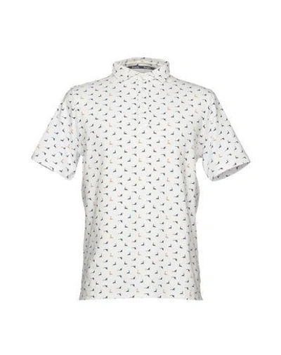 Shop Bagutta Man Polo Shirt White Size L Cotton, Elastane