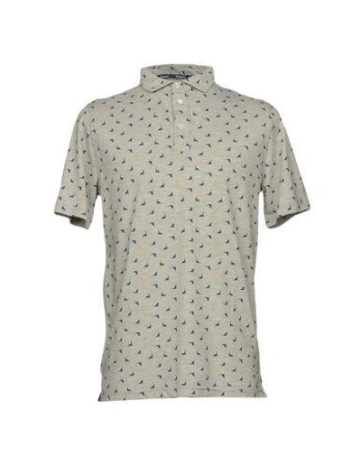 Shop Bagutta Man Polo Shirt Grey Size Xxl Cotton, Elastane
