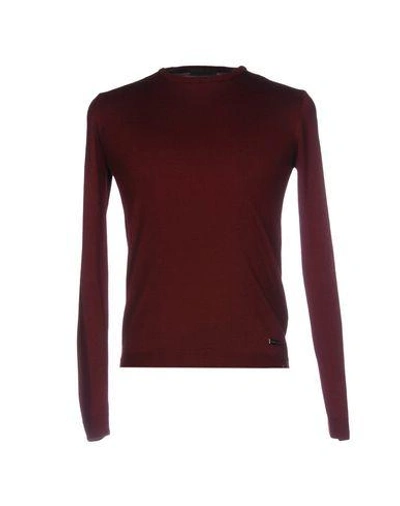 Shop Alessandro Dell'acqua Man Sweater Burgundy Size Xxl Merino Wool, Acrylic In Red