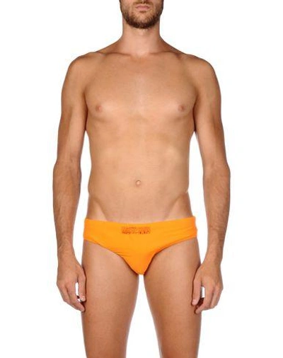Shop Moschino Swim Swim Briefs In Orange