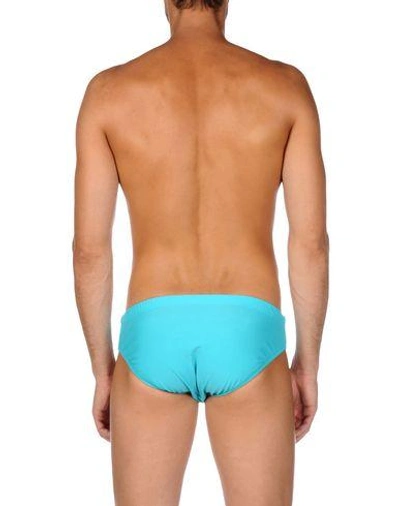 Shop Moschino Swim Swim Briefs In Turquoise