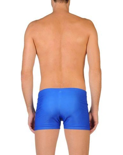 Shop Moschino Swim Swim Trunks In Bright Blue
