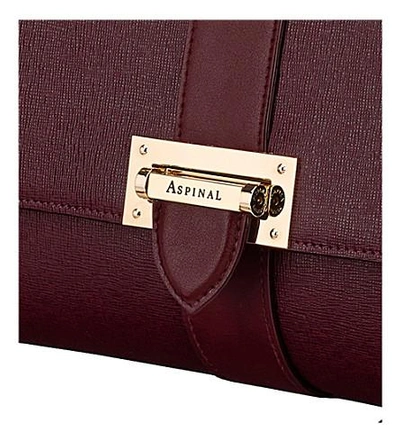 Shop Aspinal Of London Lottie Chain-strap Leather Bag In Burgundy