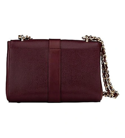Shop Aspinal Of London Lottie Chain-strap Leather Bag In Burgundy