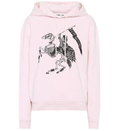 Shop Mcq By Alexander Mcqueen Fear Nothing Cotton Hoodie In Pink