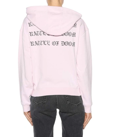 Shop Mcq By Alexander Mcqueen Fear Nothing Cotton Hoodie In Pink