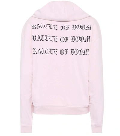 Shop Mcq By Alexander Mcqueen Fear Nothing Cotton Hoodie In Pink