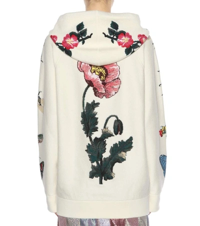 Shop Gucci Wool-blend Hoodie In Almoed Flower