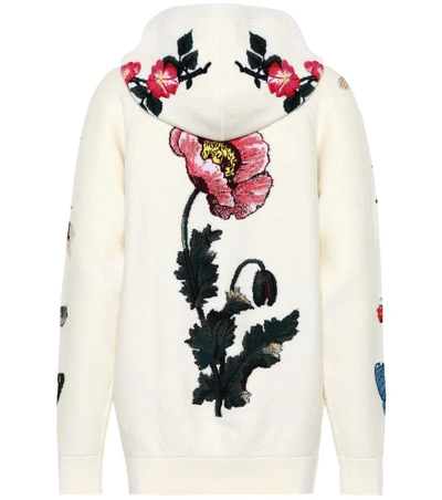 Shop Gucci Wool-blend Hoodie In Almoed Flower