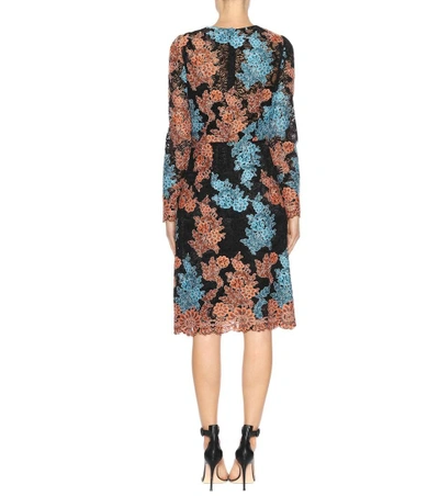 Shop Dolce & Gabbana Embroidered Lace Dress In Multicoloured
