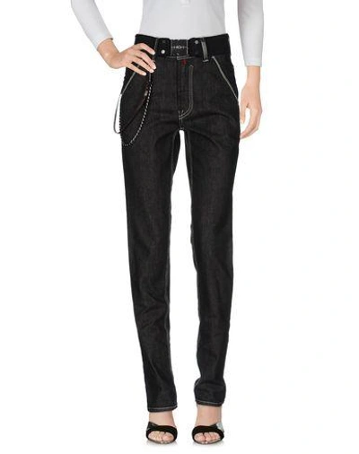 Shop High Denim Pants In Black