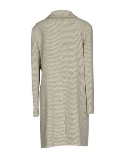 Shop Armani Jeans Overcoats In Light Grey