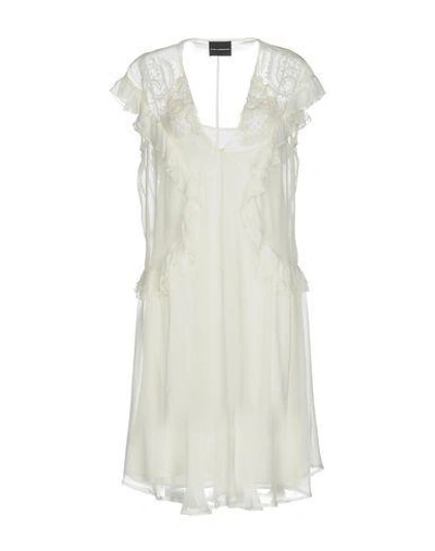 Shop Atos Lombardini Short Dresses In Ivory