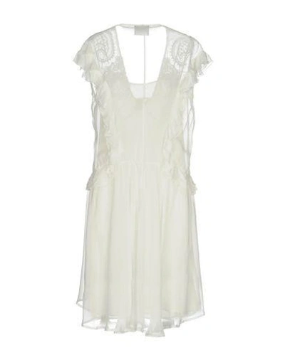 Shop Atos Lombardini Short Dresses In Ivory