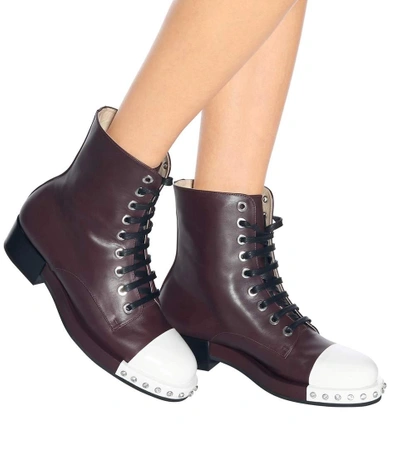 Shop N°21 Leather Ankle Boots In Brown