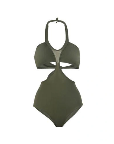 Shop Albertine One-piece Swimsuits In Military Green