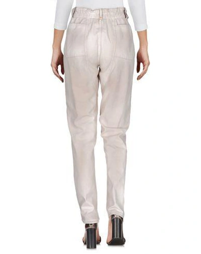 Shop High Denim Pants In Dove Grey