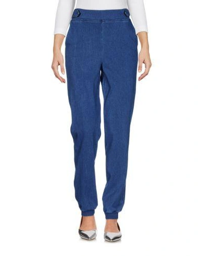 Shop Acynetic Denim Trousers In Blue