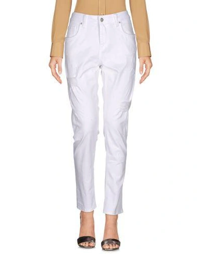 Shop Brian Dales Woman Jeans White Size 32 Cotton, Elastane