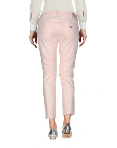 Shop Armani Jeans Cropped Pants In Light Pink