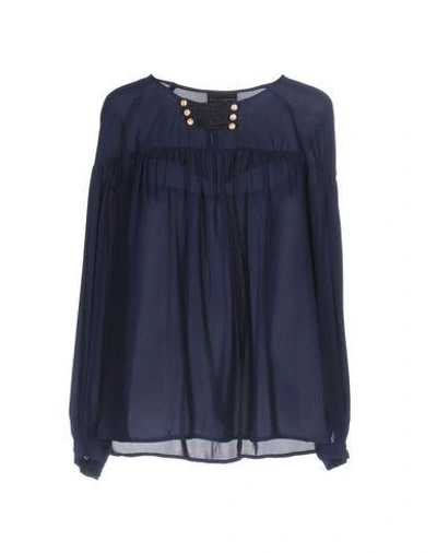 Shop Atos Lombardini Blouse In Dark Blue