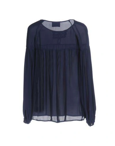 Shop Atos Lombardini Blouse In Dark Blue