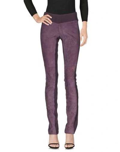 Shop Vicedomini Leather Pant In Purple