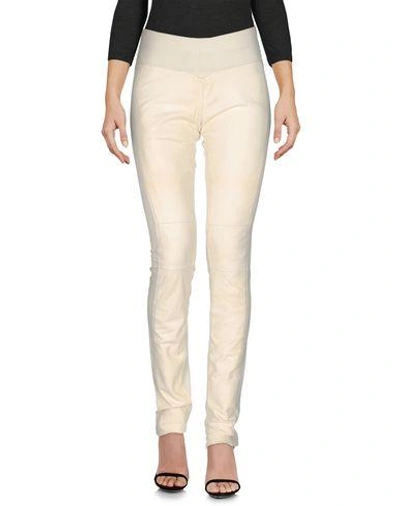 Shop Vicedomini Leather Pant In Ivory