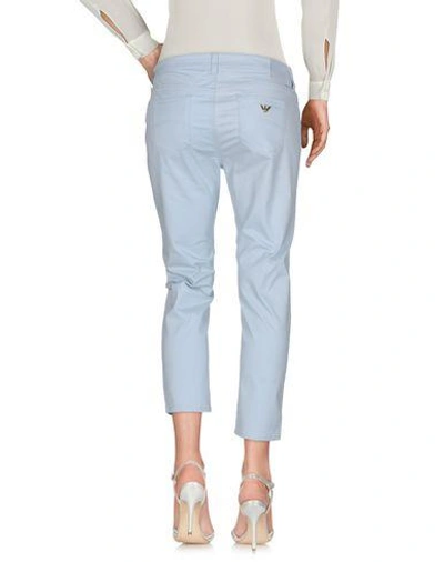 Shop Armani Jeans Cropped Pants In Sky Blue