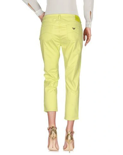 Shop Armani Jeans Cropped Pants & Culottes In Acid Green